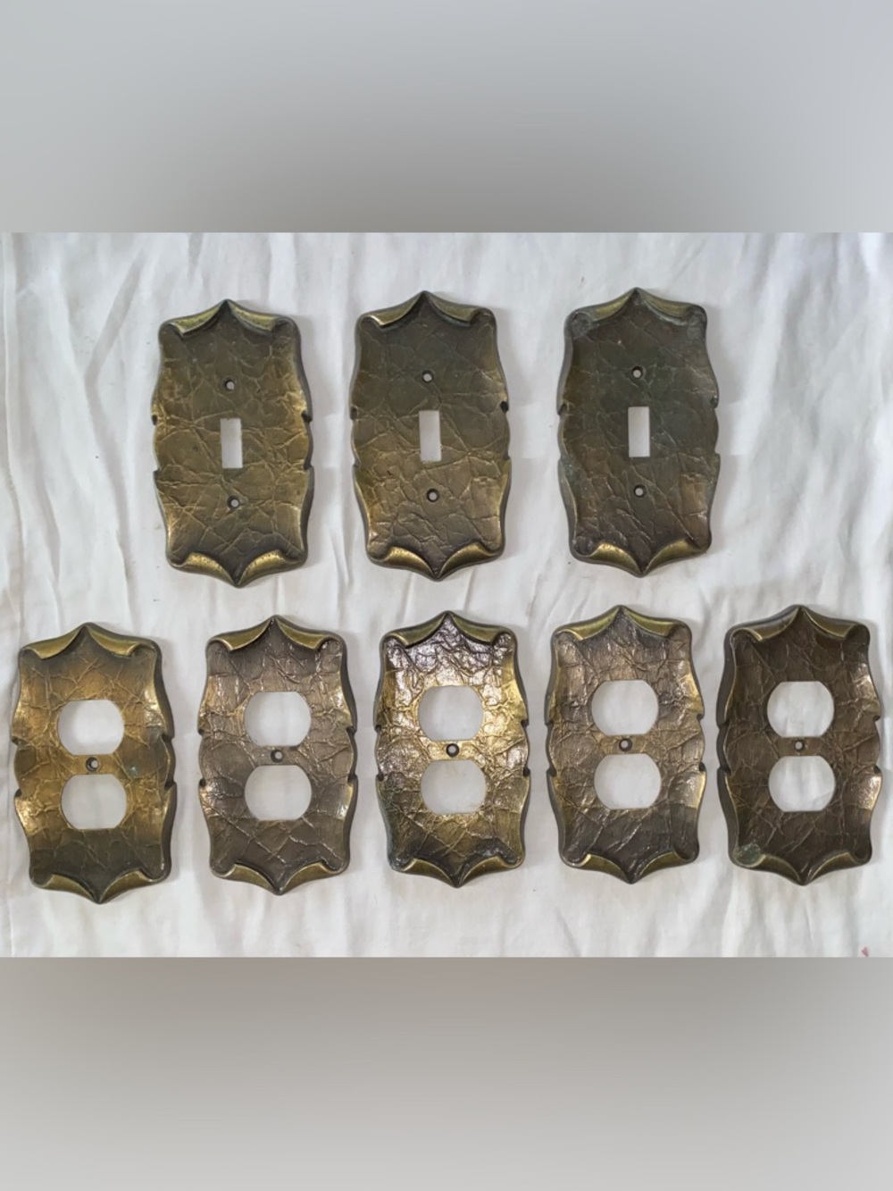 1970 Amerock Brass Finish Decorative Switch and Outlet Plate Set